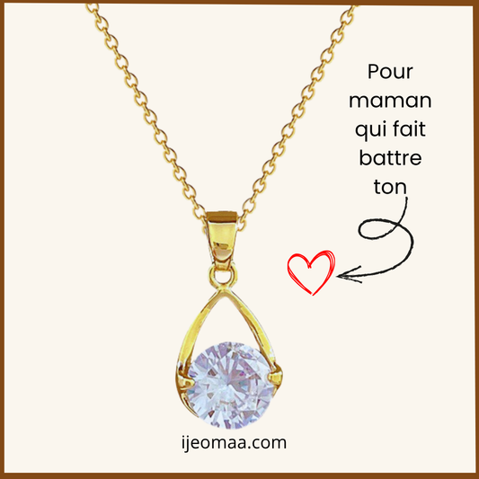 Collier luxueux en zircon goutte d’eau – Cadeau parfait pour la fête des mères